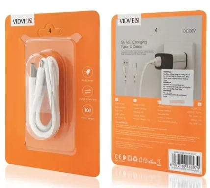 [DC08V] CABLE VIDVIE DC08V MICRO V8 FAST CHARGE 5A DC08V
