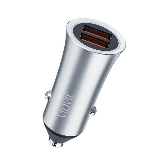[CC517IPHONE] CARGADOR DE VEHICULO VIDVIE TIPO IPHONE DOBLE PUERTO USB CC517